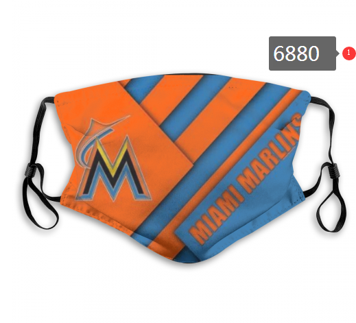 2020 MLB Miami Marlins #1 Dust mask with filter->nfl dust mask->Sports Accessory